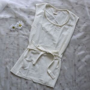 Cream pointelle tank